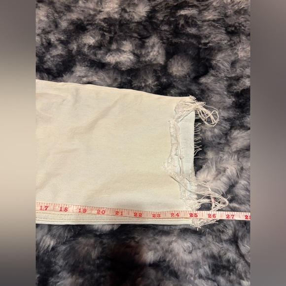 ética loose fit womens jeans size 12 light wash wide leg distressed relaxed fit - Picture 9 of 9